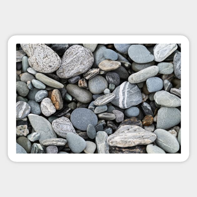 River stones in typical random pattern and type in New Zealand. Sticker by brians101